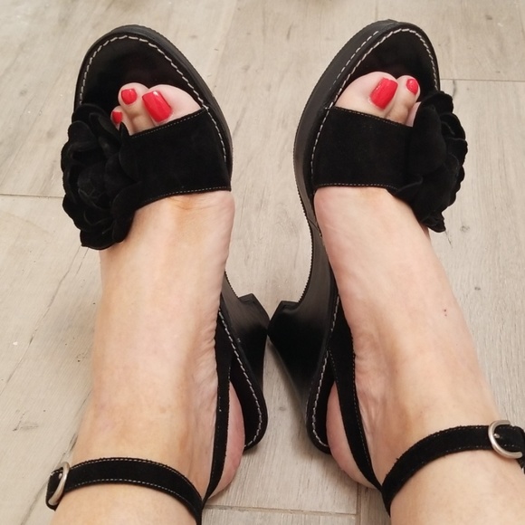 Coach Suede Platform Sandals - Picture 1 of 8